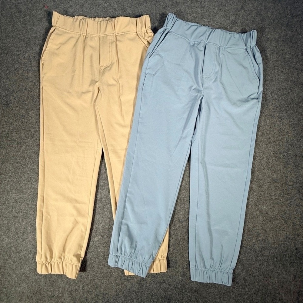 Ben Sherman Womens 2 Pack Jogger Pants Tan Blue Elastic Waist‎ Size S 8